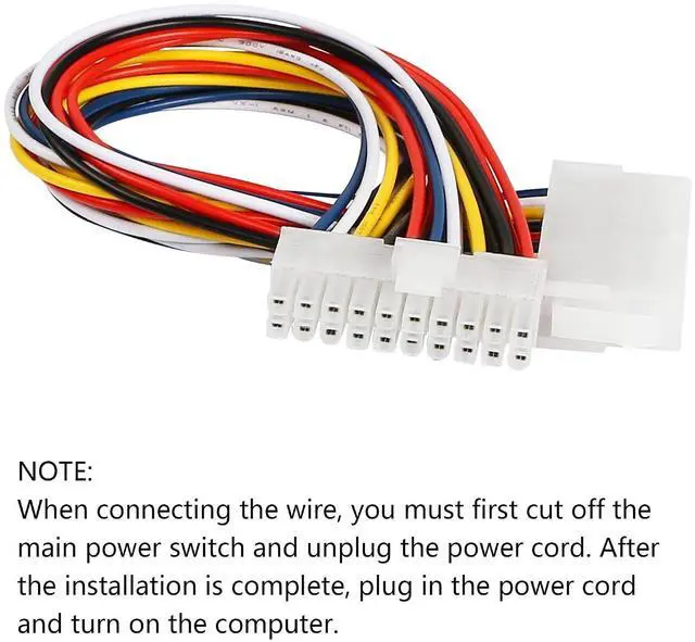 Alt view image 10 of 12 - 30cm ATX 20 Pin Male to 20 Pin Female Power Supply Extension Cable for Computer PC