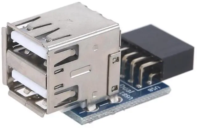 Alt view image 2 of 2 - Hot Sale USB 2.0 Motherboard Header 9pin Motherboard to 2 Ports USB 2.0 Dual USB A 9 Pin Female Adapter Converter