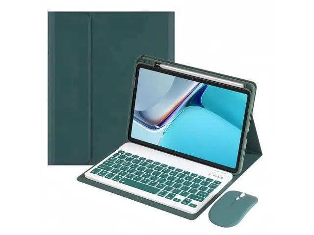 Alt view image 6 of 10 - kaidisen Keyboard Case Mouse for iPad 10th Generation 10.9 inch 2022 iPad 10 Detachable Cute Color Keyboard Case with Pencil Holder,Dark Green