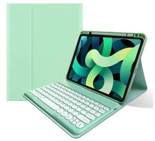 Alt view image 7 of 10 - kaitesi Keyboard Case Mouse for iPad 10th Generation 2022 Keyboard Case Cute Round Keys Detachable Bluetooth Keyboard Slim Smart Cover,Mint Green