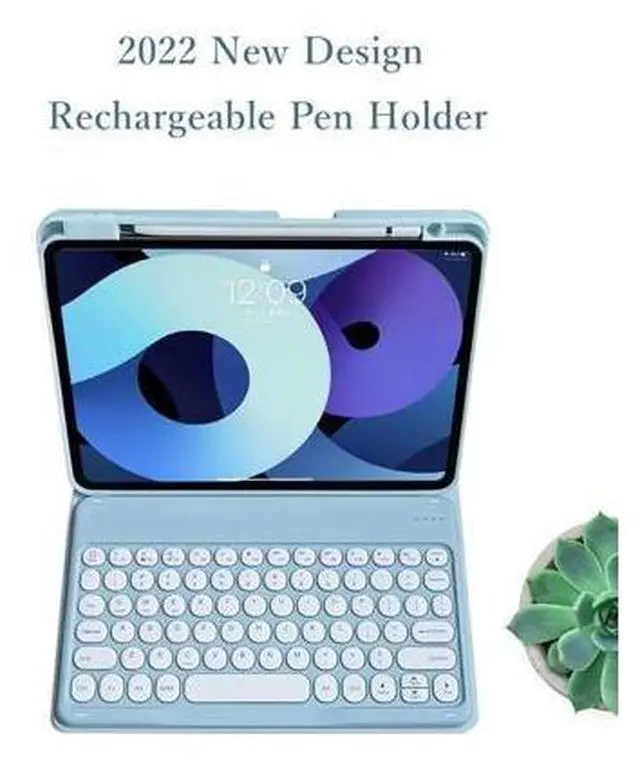 Alt view image 10 of 10 - kaitesi Keyboard Case Mouse for iPad 10th Generation 2022 Keyboard Case Cute Round Keys Detachable Bluetooth Keyboard Slim Smart Cover,Mint Green