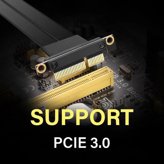 Alt view image 10 of 10 - SinLoon PCIe 3.0 X4 Extension Cable 90 Degree PCI-E 4X Male to Female Riser Cable 20CM (90 Degree)
