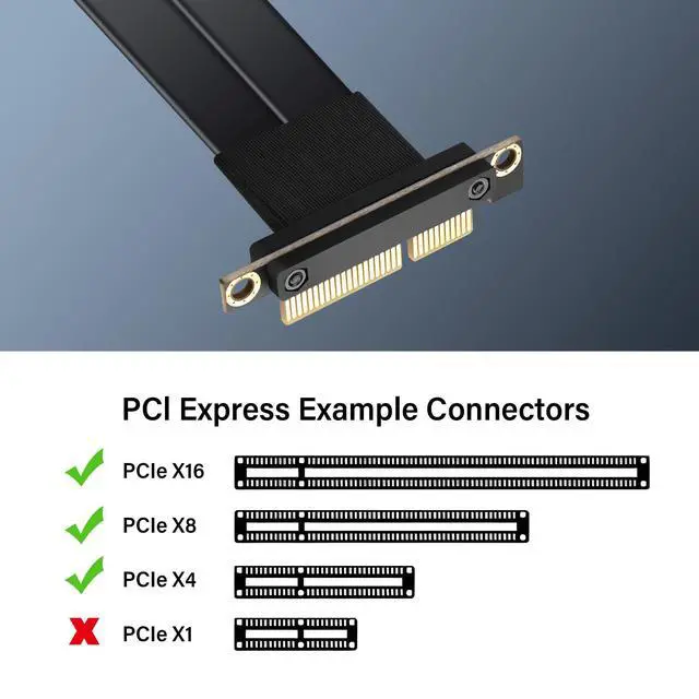 Alt view image 8 of 10 - SinLoon PCIe 3.0 X4 Extension Cable 90 Degree PCI-E 4X Male to Female Riser Cable 20CM (90 Degree)