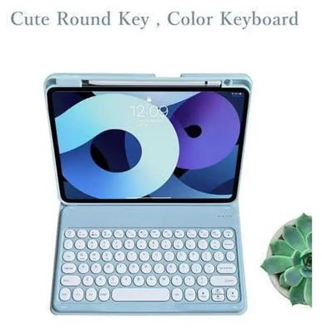 Alt view image 9 of 10 - KMXDD Keyboard Case Compatible with iPad Mini 6th Generation Keyboard Case with Bluetooth Mouse Round Key Cute Removable Color Keyboard Cover,Purple
