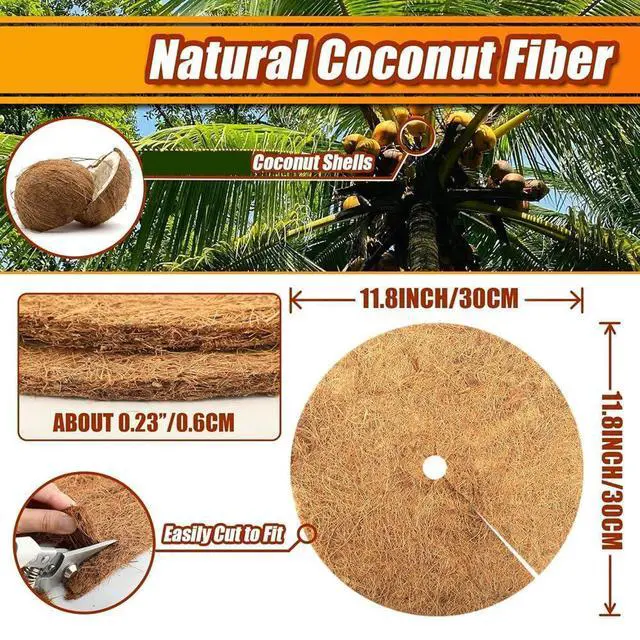 Alt view image 10 of 12 - 16Pcs Coconut Fiber Tree Ring Mulch Mat 11.8 Inch Mulch Ring Plant Protectors Mat for Indoor Outdoor Plants