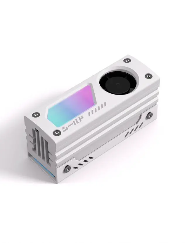 Alt view image 8 of 14 - Shield ARGB M.2 SSD Heatsink with Build-in 20mm PWM Fan, Premium Aluminum Design,5V 3-Pin ARGB Sync, High-Performance SSD Cooler for M.2 2280-White-1 Pack
