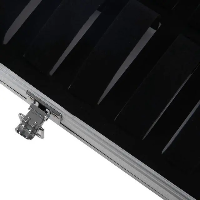 Alt view image 10 of 14 - Useful Aluminium Watches Box 12 Grid Slots Jewelry Watches Display Storage Box Square Case Suede Inside Rectangle Watch Holder