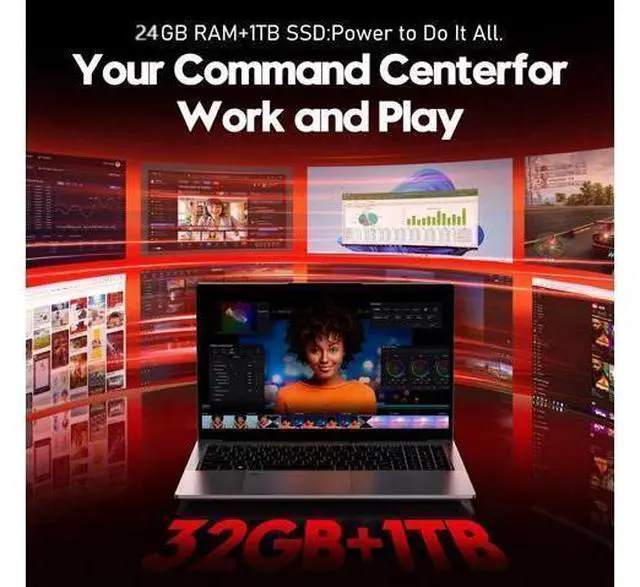 Alt view image 3 of 7 - Chheart 2026 Gaming Laptop, 15.6 Inch Laptop Computer Window 11 Pro, 24GB RAM 1TB SSD, AMD Ryzen 7 6800H(up to 4.7GHz), 2-Year Warranty, FHD 1920 * 1080, Backlit Keyboard for Gaming, Video Editing