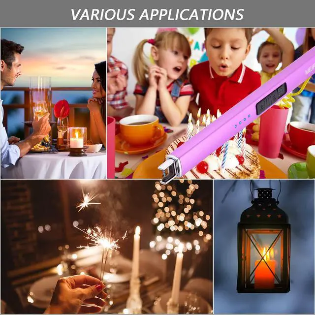 Alt view image 7 of 7 - Electric Candle Lighter, Christmas Stocking Stuffers Gifts for Women Mom Men Wife Sister, USB Arc Rechargeable Windproof Long Lighter for Candle BBQ Housewarming Birthday Gifts Idals