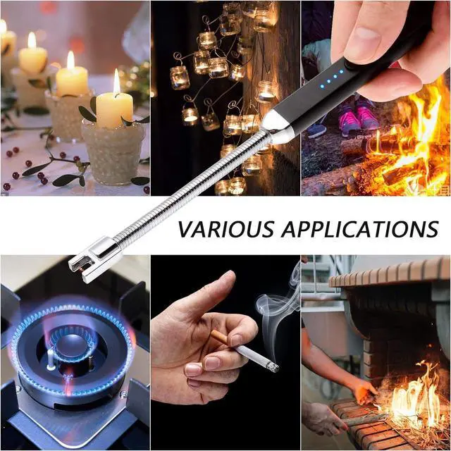 Alt view image 7 of 7 - 2 Pack Electric Candle Lighter, Birthday Christmas Stocking Stuffers Gifts for Women Mom Men Wife Sister, USB Arc Rechargeable Windproof Long Lighter for Candle BBQ Housewarming Gift Idals