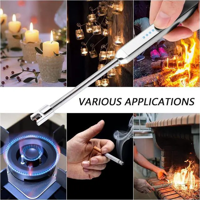 Alt view image 7 of 7 - 2 Pack Electric Candle Lighter, Birthday Christmas Stocking Stuffers Gifts for Women Mom Men Wife Sister, USB Arc Rechargeable Windproof Long Lighter for Candle BBQ Housewarming Gift Idals