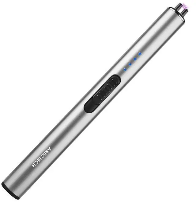 Main image of Electric Candle Rechargeable Lighter Arc Plasma Lighters for Candle Kitchen Camping Christmas Type-C Silver