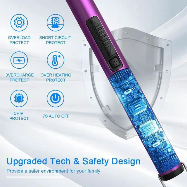 Alt view image 4 of 7 - Candle Lighters USB Rechargeable Arc Electric Lighter with 360° Flexible Neck for Candle BBQ Camping (Purple)