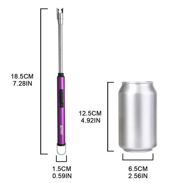 Alt view image 7 of 7 - Candle Lighters USB Rechargeable Arc Electric Lighter with 360° Flexible Neck for Candle BBQ Camping (Purple)