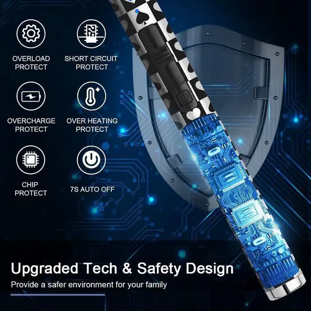 Alt view image 4 of 7 - Electric Candle Lighter USB Type C Rechargeable Lighter with Upgraded LED Battery Display Safety Switch Flameless Plasma Windproof for Candle Cooking BBQs Fireworks (Ace)