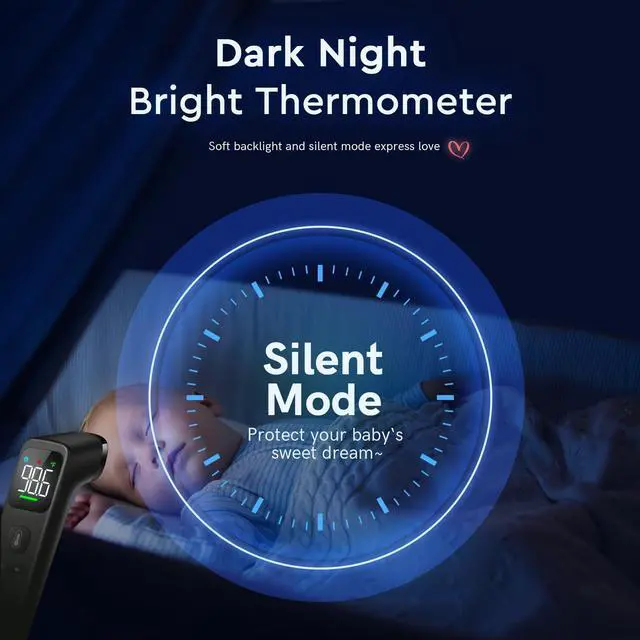 Alt view image 6 of 7 - No-Touch Thermometer for Adults and Kids - Digital Forehead Thermometer with High Accuracy, Ultra Clear LEDScreen and Fever Alarm
