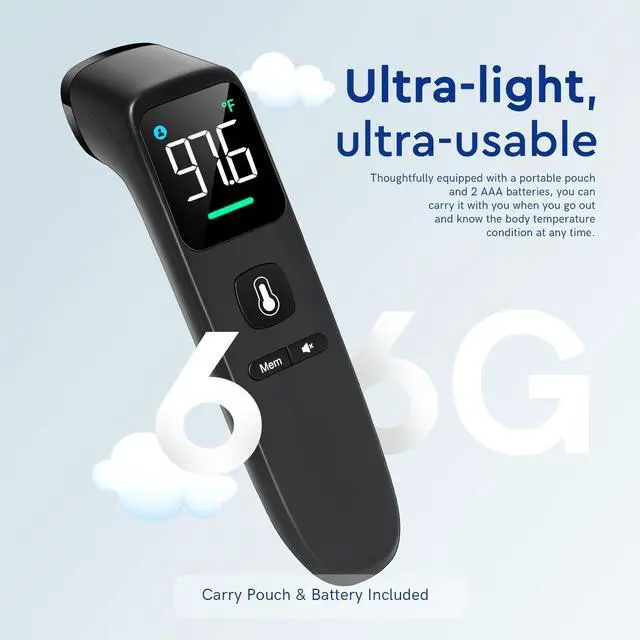 Alt view image 7 of 7 - No-Touch Thermometer for Adults and Kids - Digital Forehead Thermometer with High Accuracy, Ultra Clear LEDScreen and Fever Alarm
