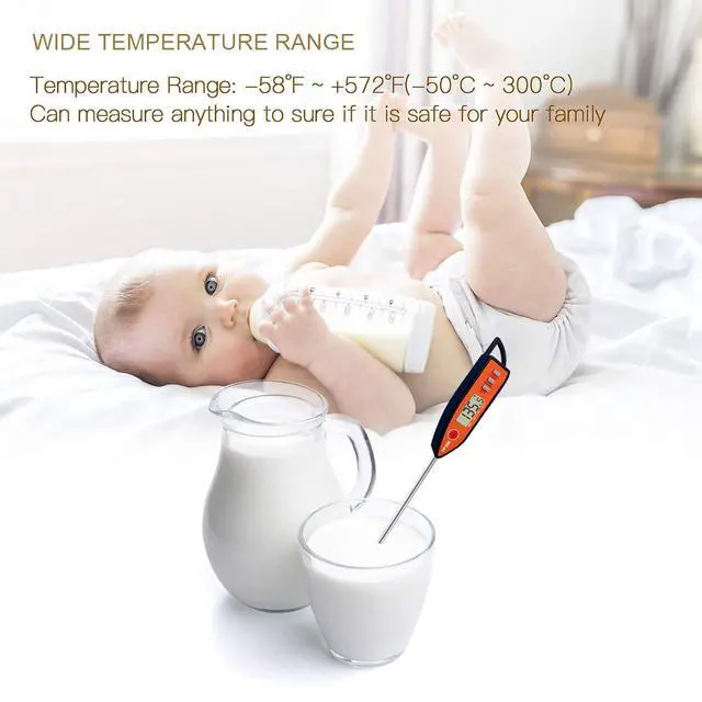Alt view image 4 of 7 - Digital Meat & Milk Thermometer - Instant Read Probe for Cooking, BBQ, Grill, Deep Fry, Roast & Baking