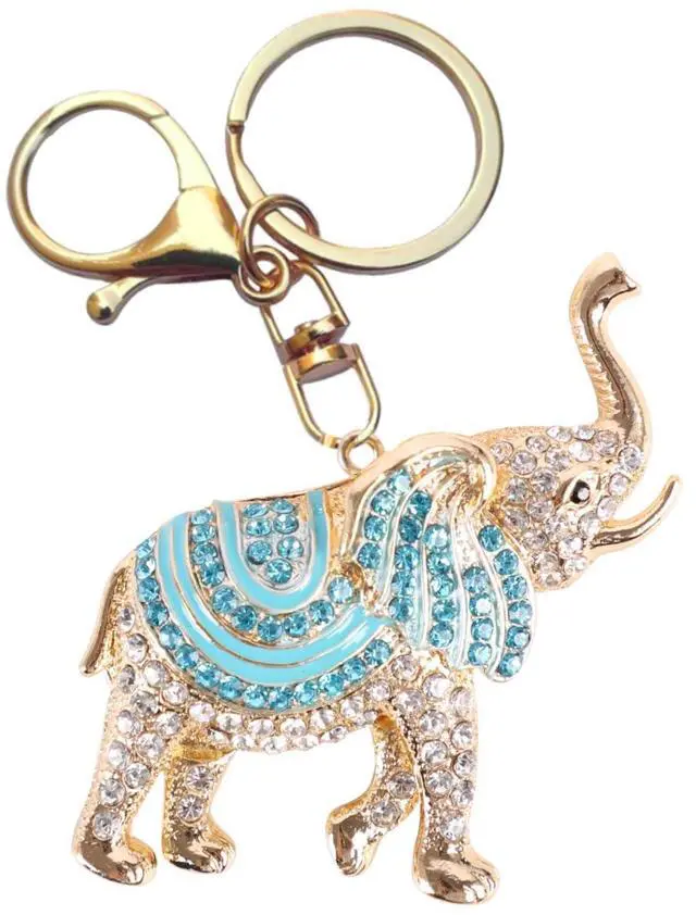 Main image of Elephant Keychain,Animals Rhinestone Key Decoration for Women,Sparkling Keyring Crystal Purse Pendant,Gift to Friends (Blue Elephant)