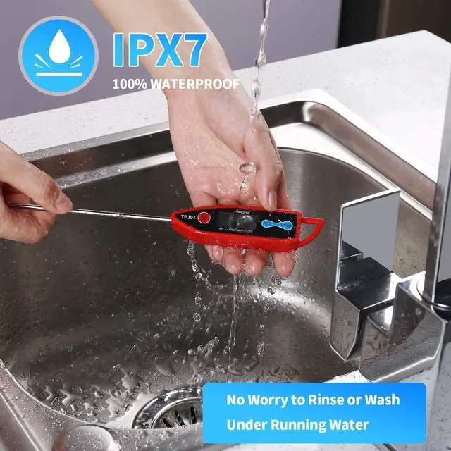 Alt view image 2 of 7 - Digital Water Thermometer for Liquid, Candle, Instant Read with Waterproof for Food, Meat, Milk, Long Probe