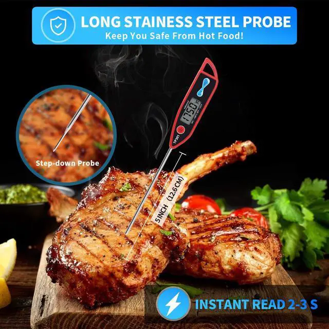 Alt view image 4 of 7 - Digital Water Thermometer for Liquid, Candle, Instant Read with Waterproof for Food, Meat, Milk, Long Probe