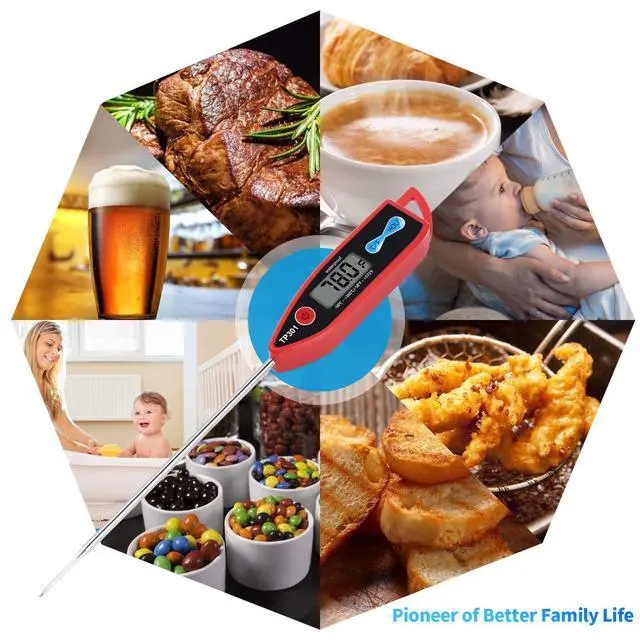 Alt view image 7 of 7 - Digital Water Thermometer for Liquid, Candle, Instant Read with Waterproof for Food, Meat, Milk, Long Probe