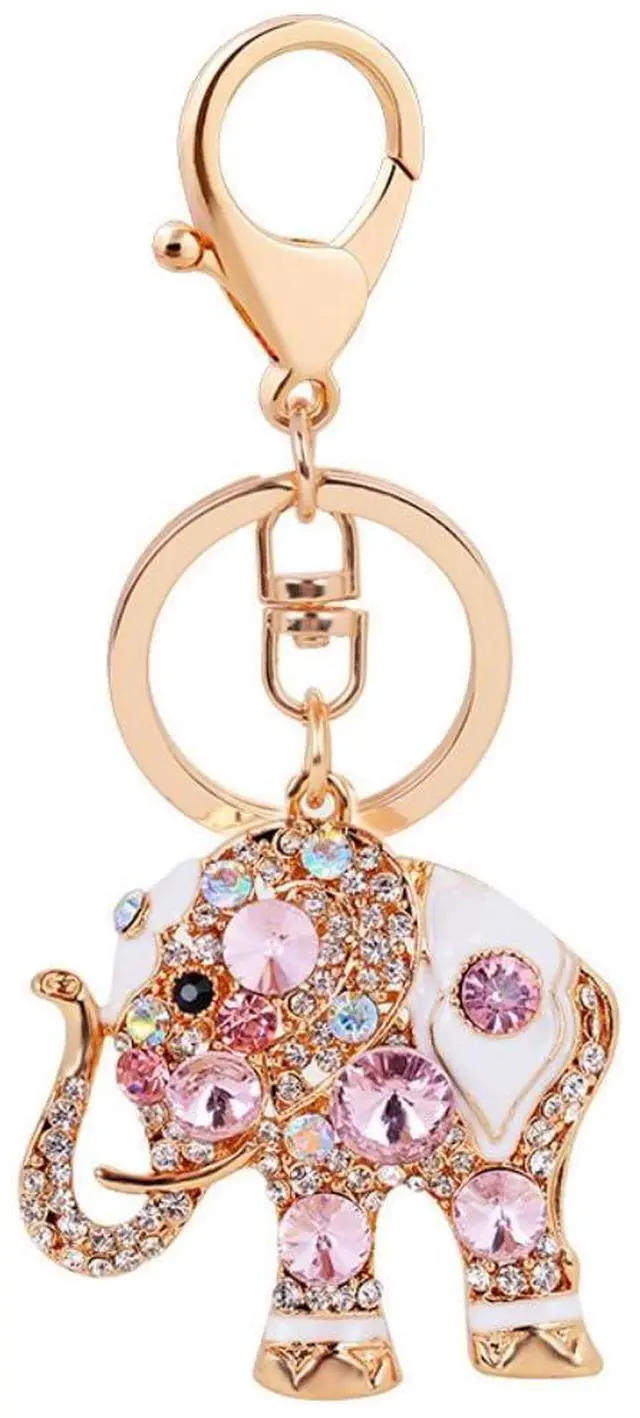 Main image of Lucky Elephant Rhinestone Keychain, Bag Purse Charm for Women