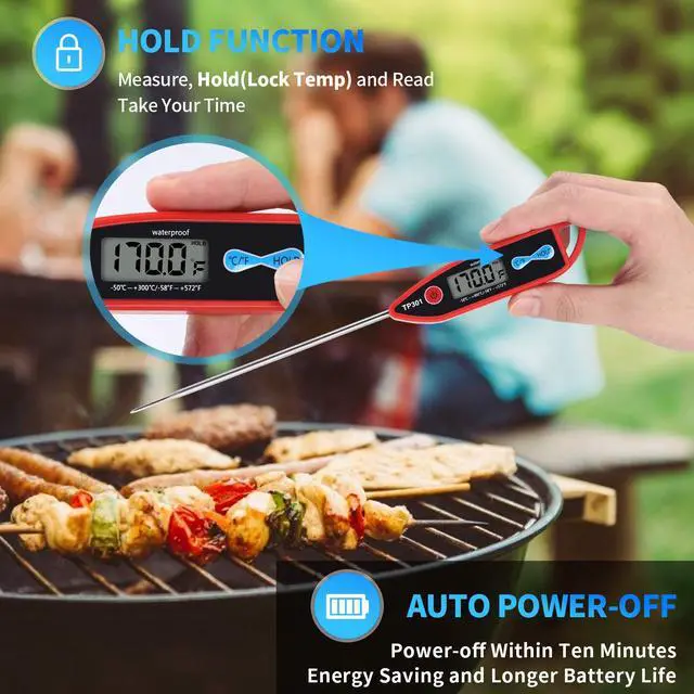 Alt view image 5 of 7 - Digital Water Thermometer for Liquid, Candle, Instant Read with Waterproof for Food, Meat, Milk, Long Probe