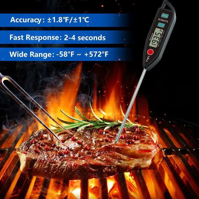 Alt view image 3 of 7 - Digital Water Thermometer for Water, Liquid, Candle and Cooking. Instant Read Food Thermometer Waterproof IPX7 with Long Probe for Cooking, Meat, BBQ! T101 (Black Color)