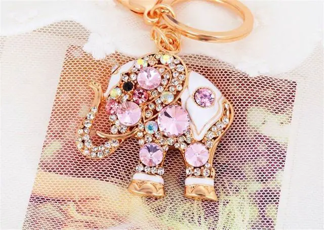 Alt view image 4 of 4 - Lucky Elephant Rhinestone Keychain, Bag Purse Charm for Women