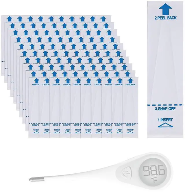 Main image of 100 Pack Thermometer Probe Covers Compatible with Vicks - Disposable Thermometer Sleeves, Convenient to Use and Enhance Comfort, Clear Temperature Sheath Sleeves for Oral and Rectal
