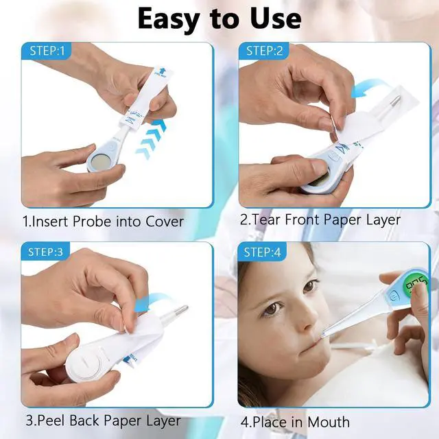 Alt view image 5 of 7 - 100 Pack Thermometer Probe Covers Compatible with Vicks - Disposable Thermometer Sleeves, Convenient to Use and Enhance Comfort, Clear Temperature Sheath Sleeves for Oral and Rectal