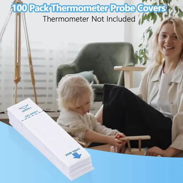 Alt view image 7 of 7 - 100 Pack Thermometer Probe Covers Compatible with Vicks - Disposable Thermometer Sleeves, Convenient to Use and Enhance Comfort, Clear Temperature Sheath Sleeves for Oral and Rectal