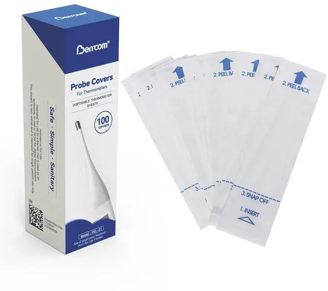 Main image of Disposable Digital Thermometers Probe Covers Set of 100 Oral Rectal Thermometer Probe Cover Universal Thermometers Sleeves for Adult and Kids