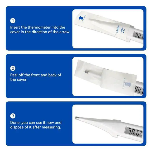 Alt view image 3 of 7 - Disposable Digital Thermometers Probe Covers Set of 100 Oral Rectal Thermometer Probe Cover Universal Thermometers Sleeves for Adult and Kids