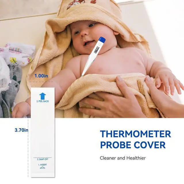 Alt view image 4 of 7 - Disposable Digital Thermometers Probe Covers Set of 100 Oral Rectal Thermometer Probe Cover Universal Thermometers Sleeves for Adult and Kids