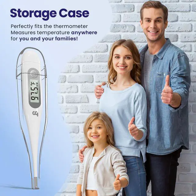Alt view image 5 of 7 - Thermometer for Adults and Kids, Digital Thermometer with Fever Alert, Memory Recall, C/F Switchable, for Oral, Rectal or Under Arm Use, Grey