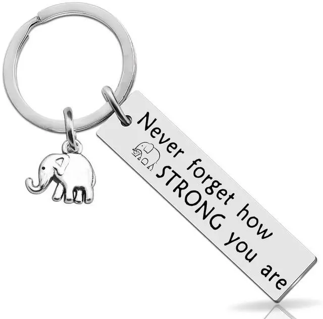 Main image of Elephant Gifts For Women Strong Woman Small Gift For Woman Elephant Keychain Best Inspirational Gifts For Women Uplifting Gift For Friend Family Animal Lovers You Are Strong