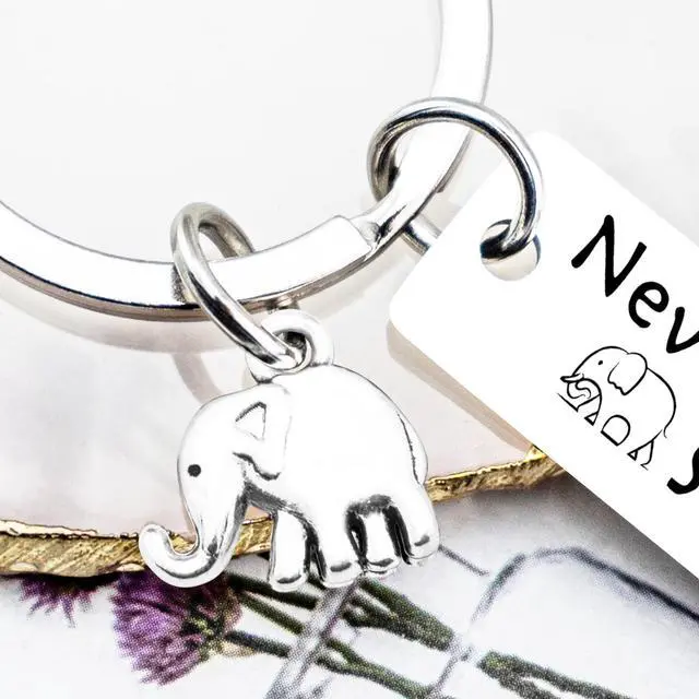 Alt view image 5 of 7 - Elephant Gifts For Women Strong Woman Small Gift For Woman Elephant Keychain Best Inspirational Gifts For Women Uplifting Gift For Friend Family Animal Lovers You Are Strong