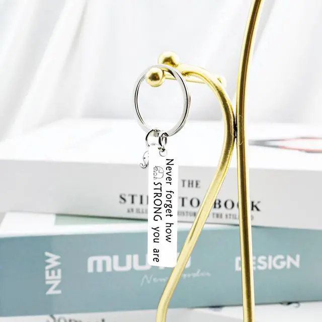 Alt view image 4 of 7 - Elephant Gifts For Women Strong Woman Small Gift For Woman Elephant Keychain Best Inspirational Gifts For Women Uplifting Gift For Friend Family Animal Lovers You Are Strong