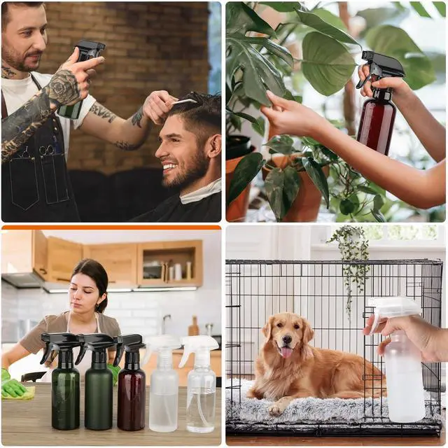 Alt view image 5 of 6 - Plastic Spray Bottles (2 Pack 10 oz), Leakproof Adjustable Fine Mist & Jet Stream Nozzle, Premium BPA-Free Plastic Multi-Purpose for Hair, Plants, Cleaning (2 PACK CLEAR)