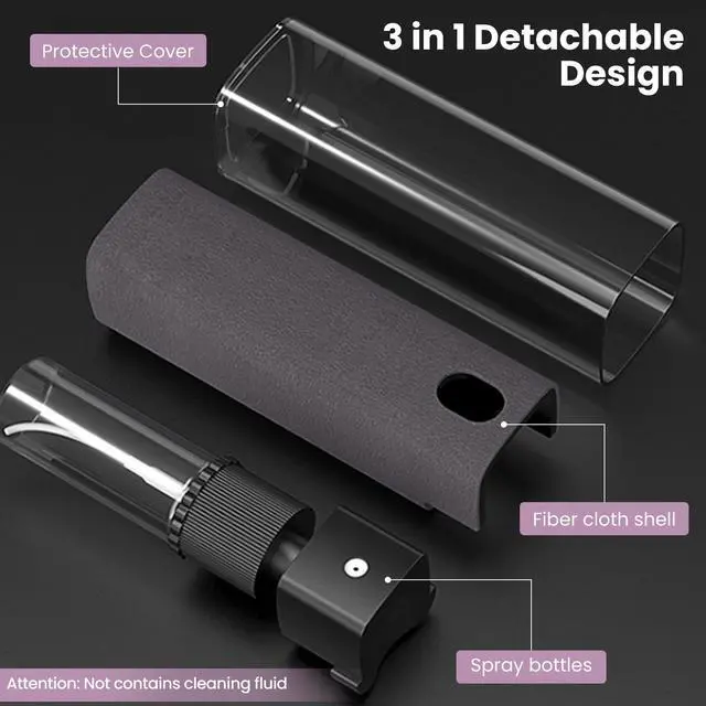 Alt view image 7 of 7 - 2 Pcs Screen Cleaner Kit, 3-in-1 Touchscreen Mist Cleaner Spray Bottle Tool & Microfiber Cloth for Phone/Laptop/Tablet/TV/Monitor/Car Screens(Pink+Grey)