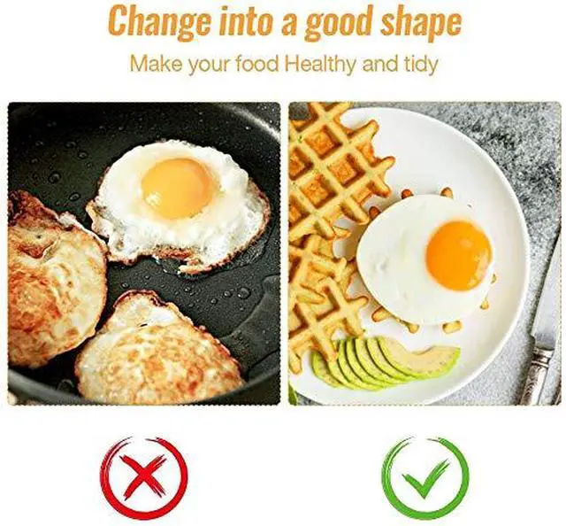 Alt view image 4 of 7 - Set of 4 Egg Rings for Egg Muffins, Round Egg Molds for Frying, Pancake Deep Egg Ring Bread Shaper Mold for Shaping Cooking Eggs