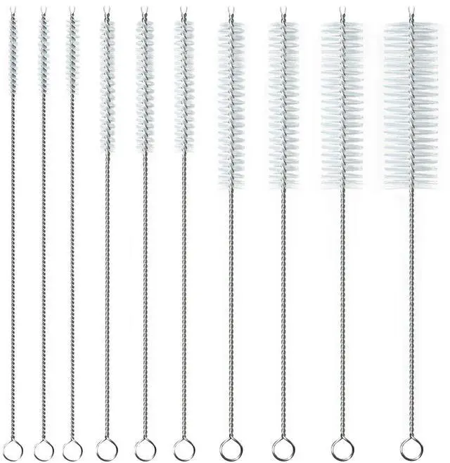 Main image of Straw Cleaner Brush, Reusable Metal Handles Straw Cleaning Brush Extra Long for Mug 40, 30, 20 oz, 10mm 15mm Wide for Sippy Cup, Water Bottle and Tubes Pipe