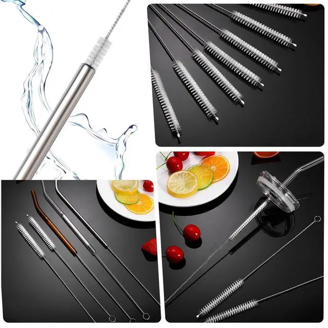 Alt view image 6 of 7 - Straw Cleaner Brush, Reusable Metal Handles Straw Cleaning Brush Extra Long for Mug 40, 30, 20 oz, 10mm 15mm Wide for Sippy Cup, Water Bottle and Tubes Pipe