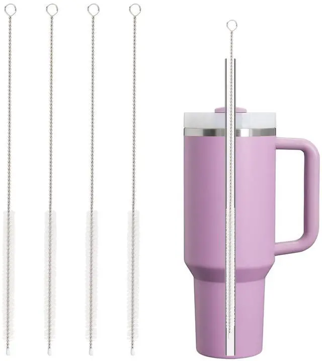 Main image of Straw Cleaner Brush for Stanley, 4Pcs Reusable Extra Long Straw Cleaning Brush for 14oz 20oz 30oz 40oz Stanley Mug, Cleaning Brush for All Plastic, Glass, Stainless and Silicone Straws