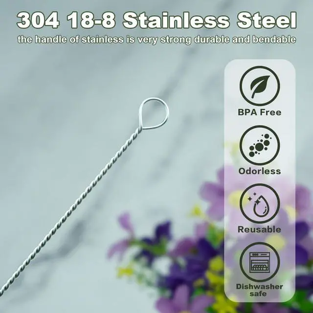 Alt view image 6 of 7 - Straw Cleaner Brush for Stanley, 4Pcs Reusable Extra Long Straw Cleaning Brush for 14oz 20oz 30oz 40oz Stanley Mug, Cleaning Brush for All Plastic, Glass, Stainless and Silicone Straws