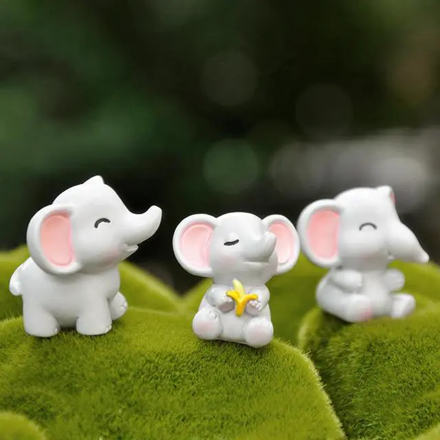 Alt view image 7 of 7 - Mini Elephant Figurines Cute Car Dashboard Accessories, 6 Pcs Elephant Decor Resin Animals Car Dash Decorations for Women
