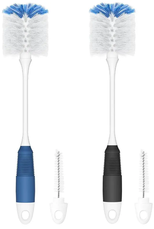Main image of Bottle Brush Cleaner, Long Flexible Handle Bottle Brush Scrub for Water Bottles, Glasswares, Tumblers, Travel Coffee Mugs, 2 Pack