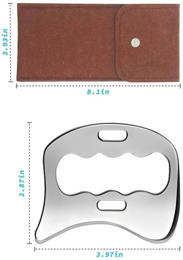 Alt view image 6 of 6 - Stainless Steel Gua Sha Muscle Scraper Tool, Myofascial Scraping Tools for Physical Therapy, Lymphatic Drainage Massager, Soft Tissue Massage Tool